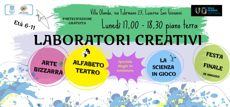 Ripartiti i laboratori creativi a Villa Olanda