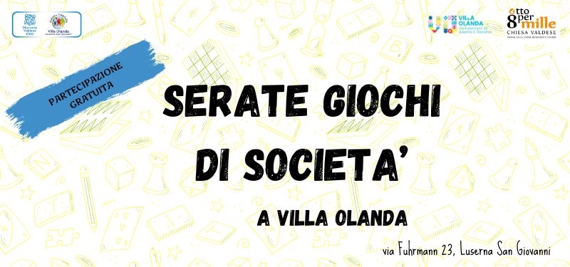 Ritornano le serate giochi a Villa Olanda