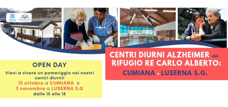 Open Day centri diurni Alzheimer del Rifugio Re Carlo Alberto