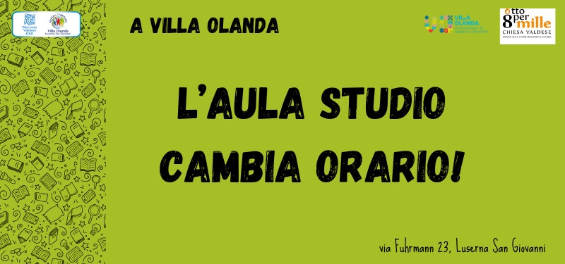 Nuovo orario per l'Aula studio di Villa Olanda